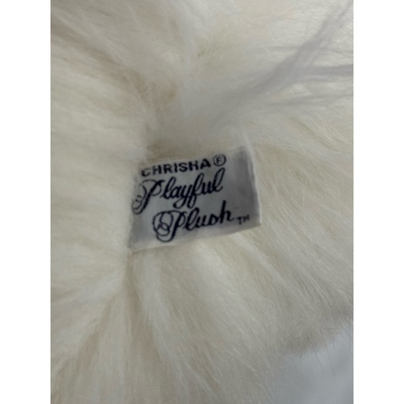 Vintage Chrisha Playful Plush Giant rabbit white bunny 17" 1988 Pink eyes - Picture 13 of 13